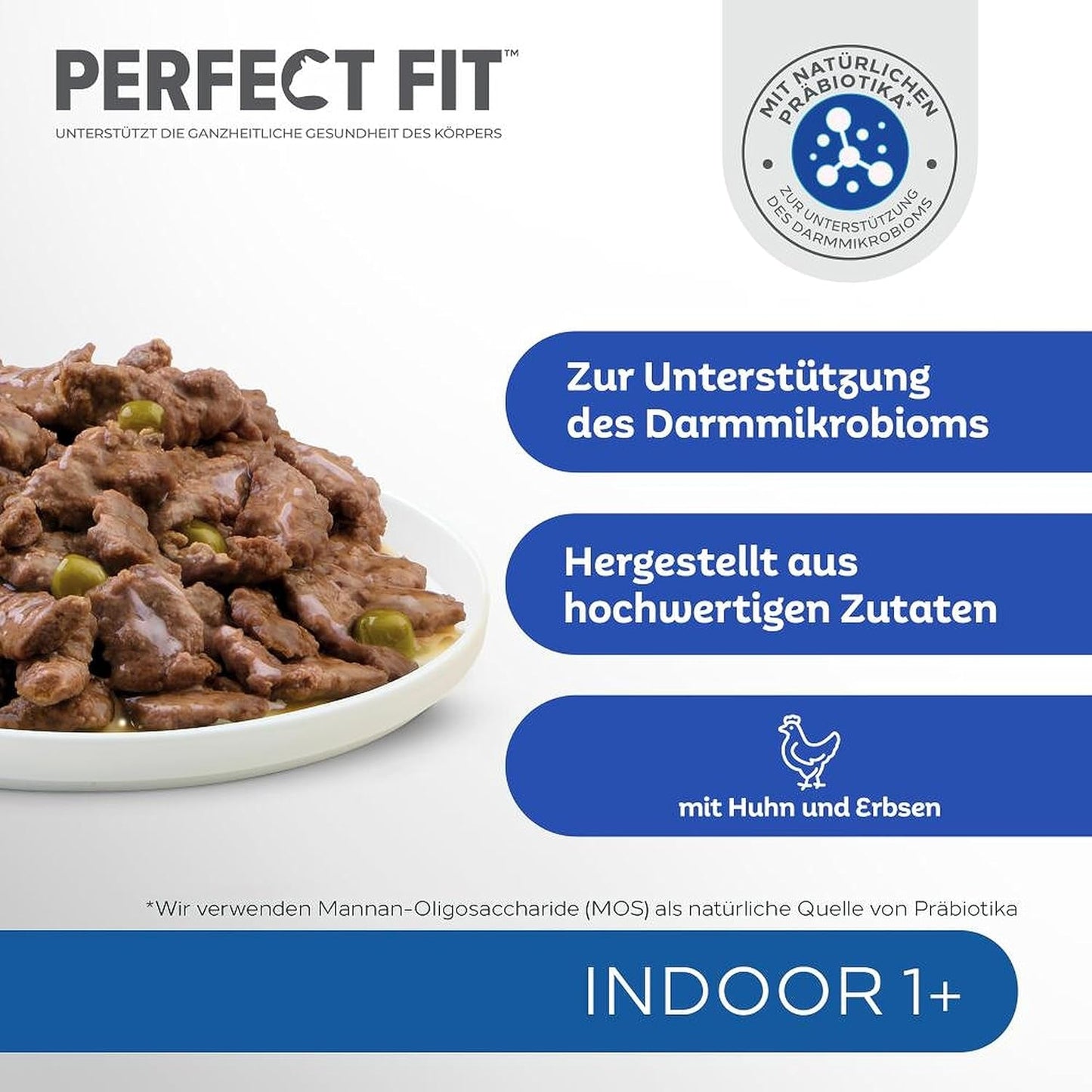 PERFECT FIT™ Zakjes voor katten, binnen, met kip, 12 x 85 g