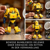 LEGO Icons Transformers Bumblebee, robotactiefiguur voor volwassenen, filmbouwset voor sciencefictionfans, kan worden omgevormd tot een auto, avonturenspeelgoed 10338 Bouwsets Bekijk de LEGO-Store