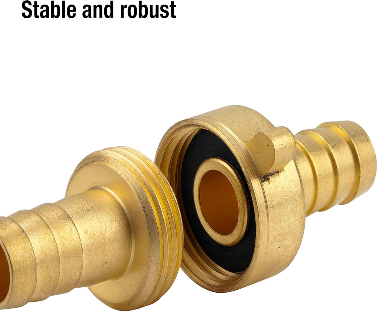Gardena messing slangkoppeling, 3-delig: slangverlengkoppeling, 26,5 mm (G 3/4 inch) schroefdraad, voor 13 mm (1/2 inch) slangen (7151-20)