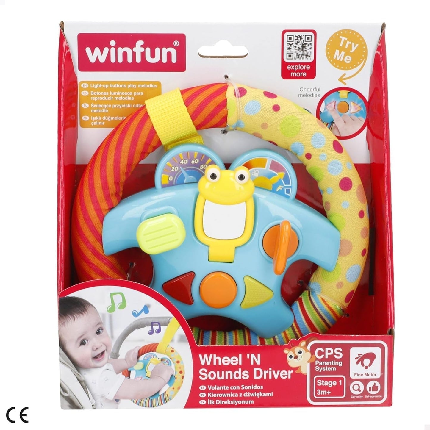 babykleurig babyspeelgoed Wheel N Sounds Driver Babyspeelgoed Naty Shop