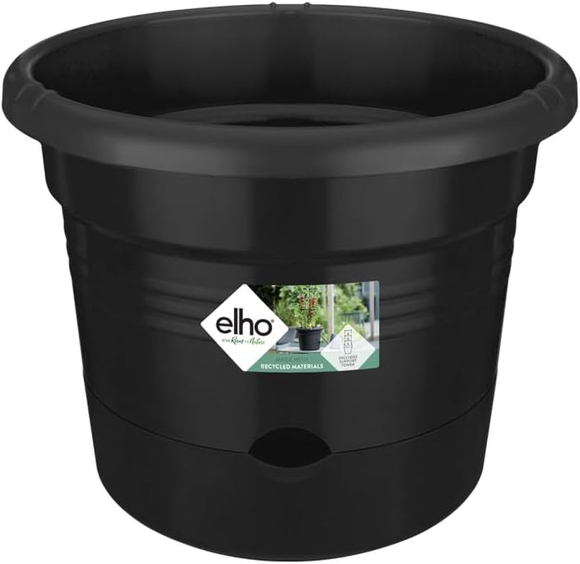 elho Green Basics Tomatenpotten 33 - Bloempotten voor buitenkweek en oogst - Ø 33,5 x H 26,0 cm - Zwart/Levendig zwart
