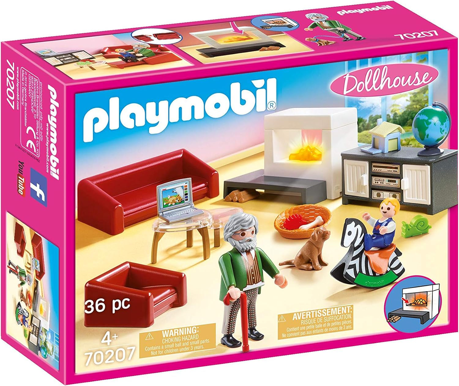 70205 Mijn grote poppenhuis met werkende bel, vanaf 4 jaar en 70207 Gezellige woonkamer met lichteffect poppenhuis, vanaf 4 jaar