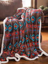 CARSTENS, INC. Wrangler Ultra Premium deken, superzacht, Sherpa Fleece, oversized, 137,2 x 172,7 cm, Southwest Horizon bedden en dekens Carstens, Inc.