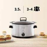 Crockpot uit de slowcooker,| 3,5 liter (3-4 personen), bak voor het bruinen van vlees en groenten, RVS Slowcooker Naty Shop