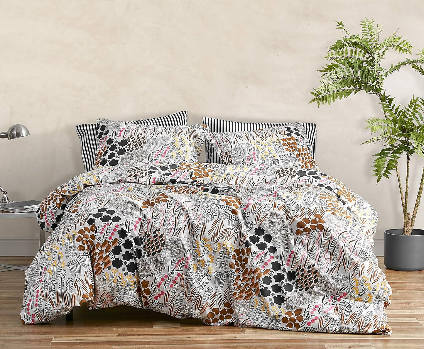 MARIMEKKO queensize beddengoedset, beddengoed van katoenperkal met bijpassende kussenslopen, woondecoratie het hele jaar door (Pieni Letto, veelkleurig, queensize bed) Dekbedden en dekbedden Naty Shop Regina