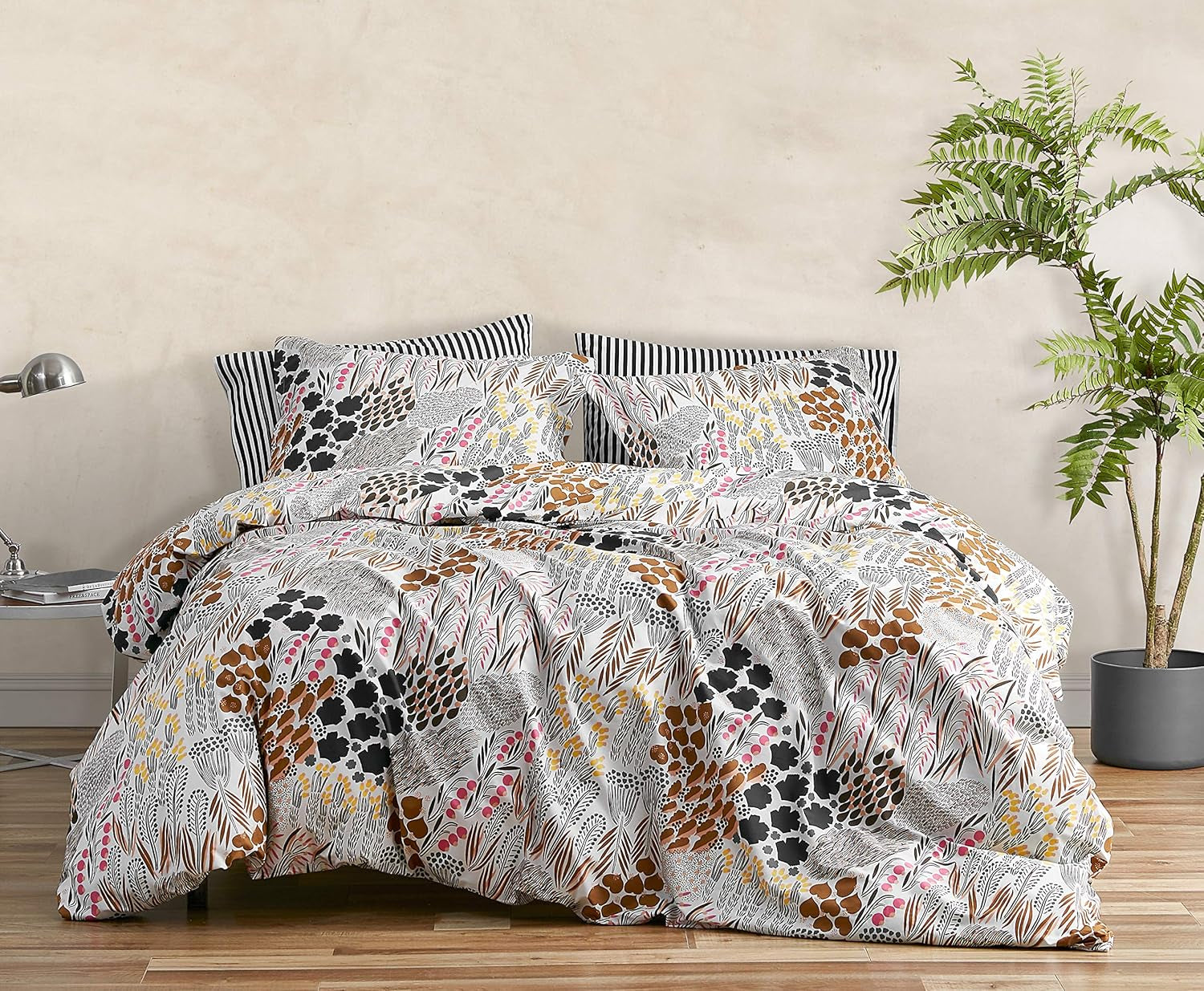 MARIMEKKO queensize beddengoedset, beddengoed van katoenperkal met bijpassende kussenslopen, woondecoratie het hele jaar door (Pieni Letto, veelkleurig, queensize bed) Dekbedden en dekbedden Naty Shop Regina