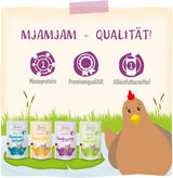 MjAMjAM - Premium natvoer voor katten - Kip Wellnesspakket 12 stuks (12 x 125 g) Graanvrij met extra vlees