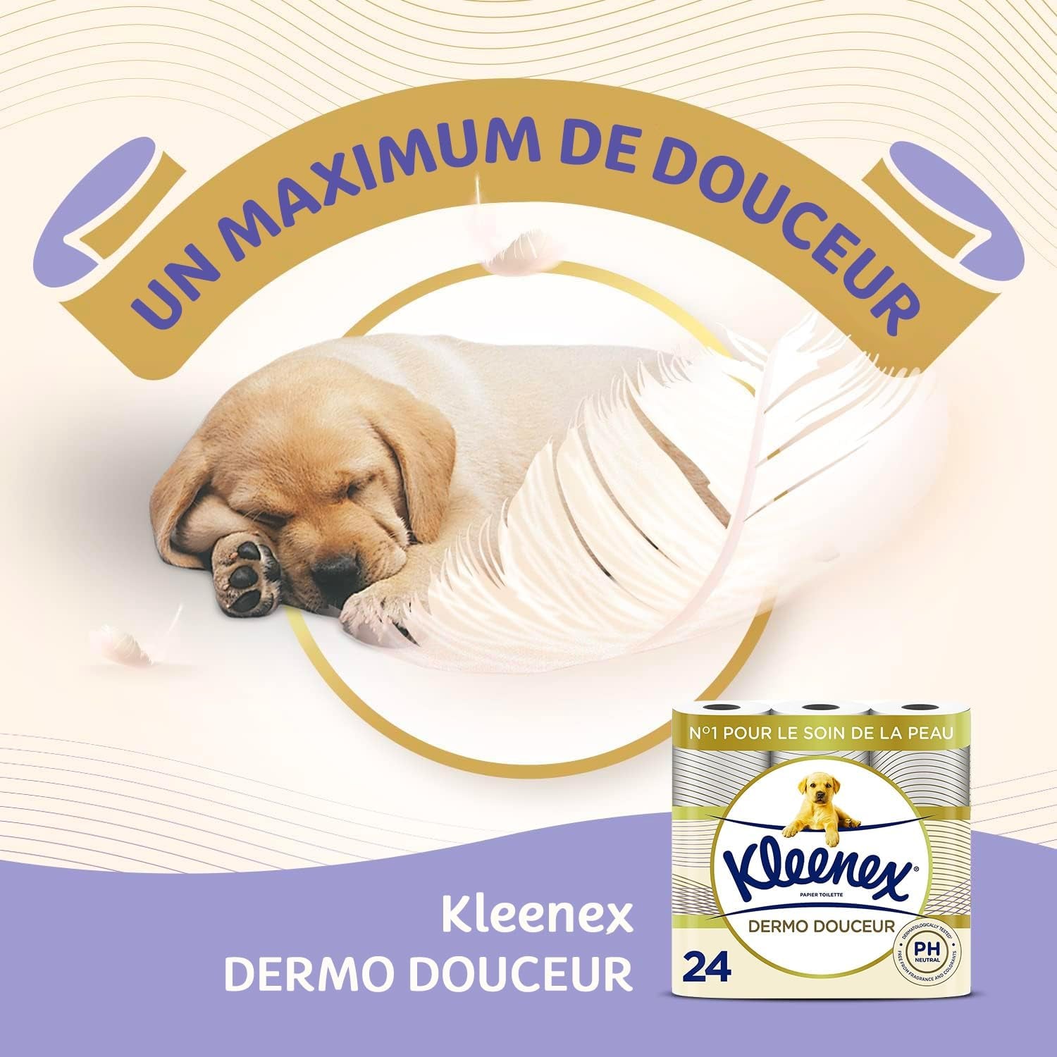 KLEENEX Dermo Douceur 4230420 Toiletpapier, 24 rollen (4 X 6 rollen) wit, 24 Unité (veel van 6)