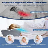 SAHEYER orthopedisch kussen neksteunkussen hoofdkussen, ergonomisch nekkussen zijslaper kussen 60 X 40 X 13/11 cm traagschuim kussen voor zijslaper, rug en buik Cervicale orthopedische kussens Naty Shop