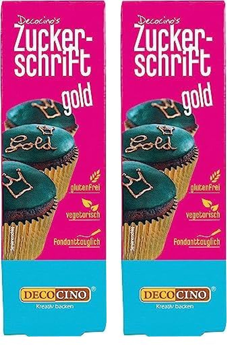 Decocino Red Sugar Lettering - Voedselkleuring Lettering - Praktische tube voor het etiketteren van fondant en glazuur - Bakdecoraties voor taarten, cakes en cupcakes! (Pack van 2)