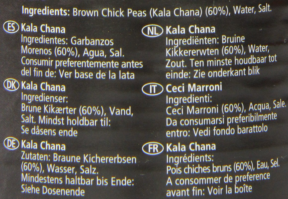 - Bruine kikkererwten (uit blik), pakje van 12 (12 x 400 g)