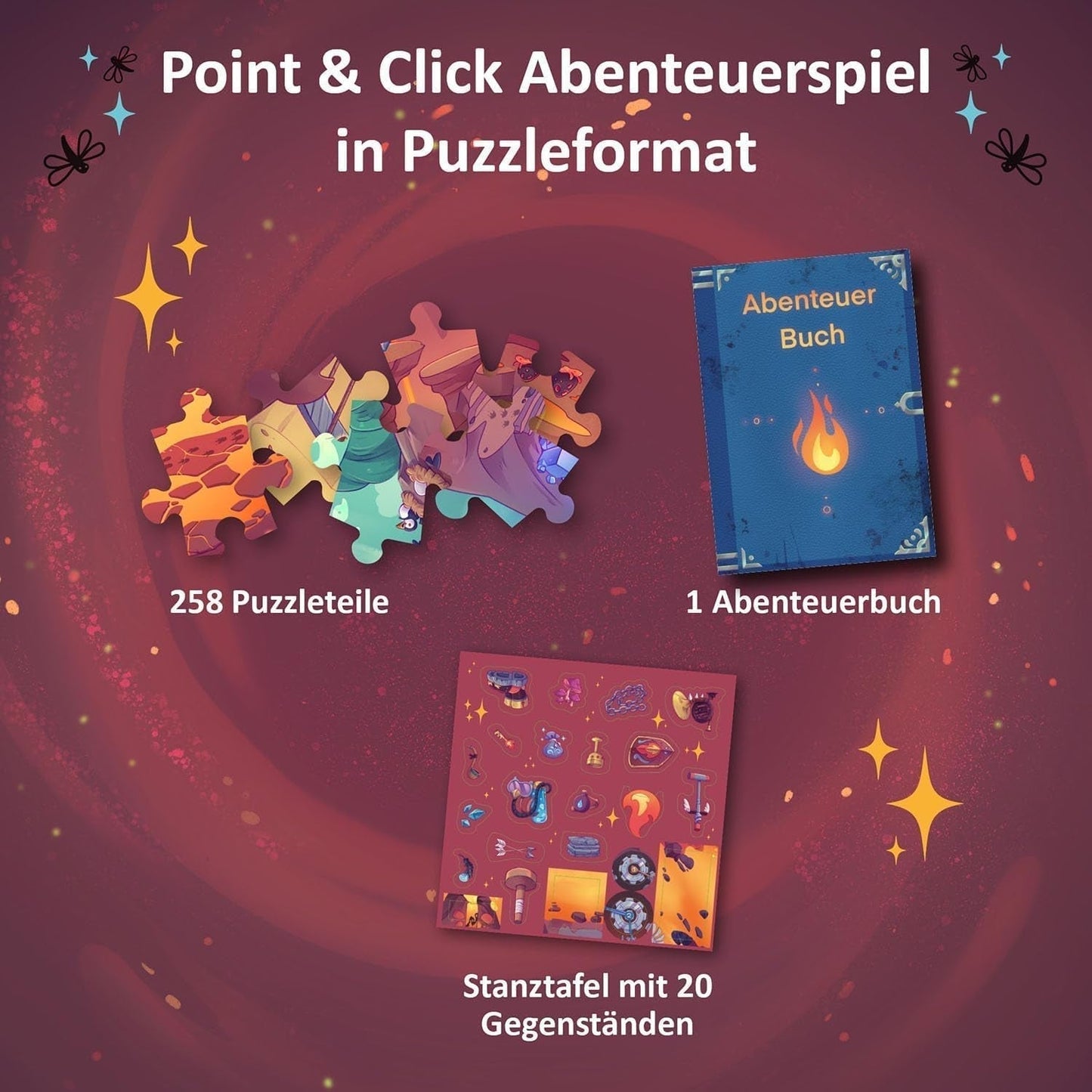 KOSMOS 684853 Den Tiefen Des Vulkans avonturenpuzzel, 258 stukjes, interactieve avonturenpuzzel voor kinderen vanaf 8 jaar, ontdek een avonturenverhaal met elk puzzelstukje puzzel Naty Shop