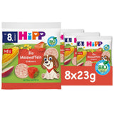 HiPP Biologische Maïswafels met Aardbeien (8 x 23 g), snack voor baby's vanaf 8 maanden, alleen gezoet met fruit en groenten, glutenvrij, beste biologische kwaliteit
