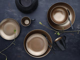 CreaTable, 23598, GLAMOR-serie - Goud, 16-delige serviesset, porseleinen combinatieservies, vaatwasmachine- en magnetronbestendig, kwaliteitsproductie
