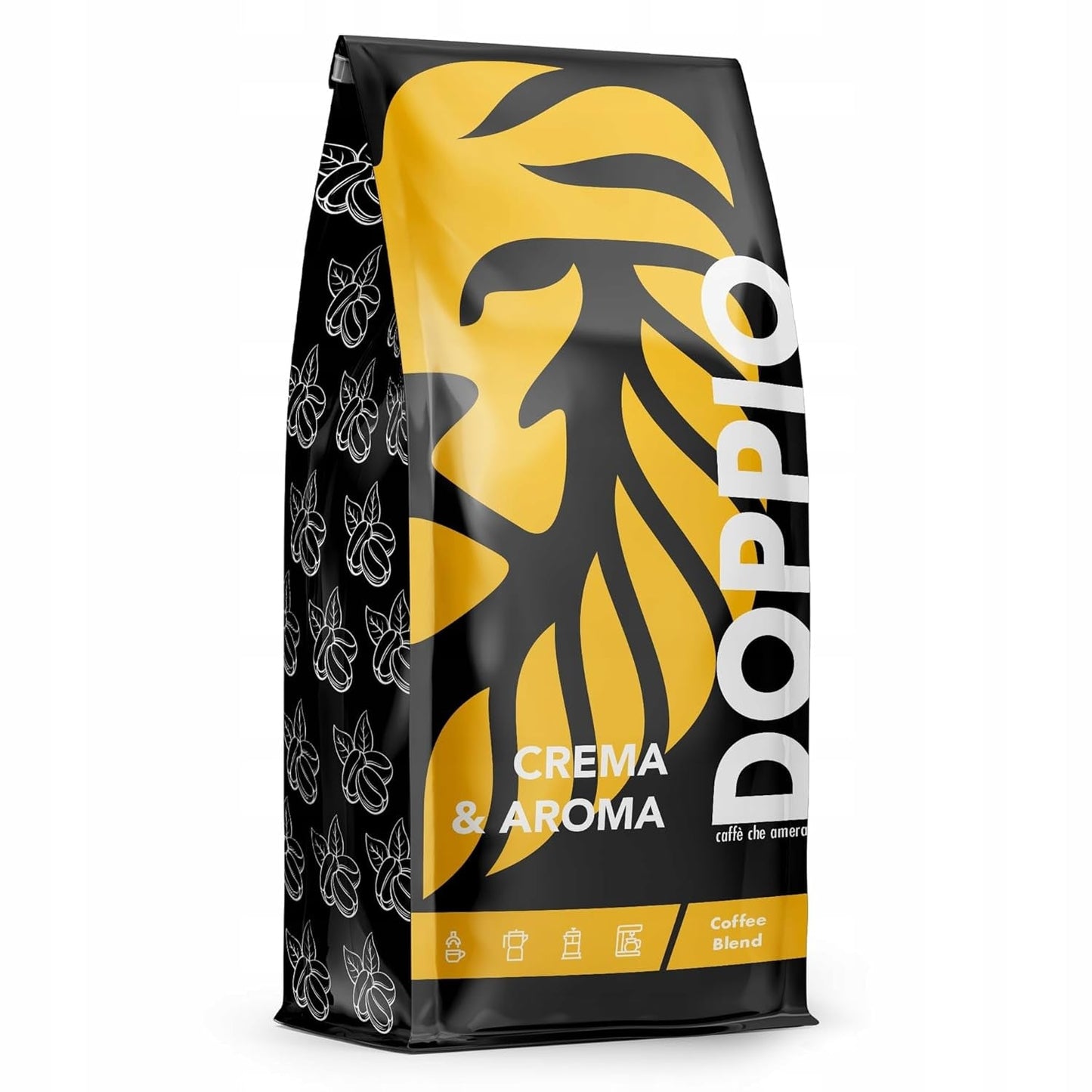 Doppio Crème & Smaak 1KG | Koffiebonen 80% Arabica en 20% Robusta | met tonen van cacao, noten en karamel | Fris en medium gebrand, lage zuurgraad | voor espresso | Blauwe Orka Koffie