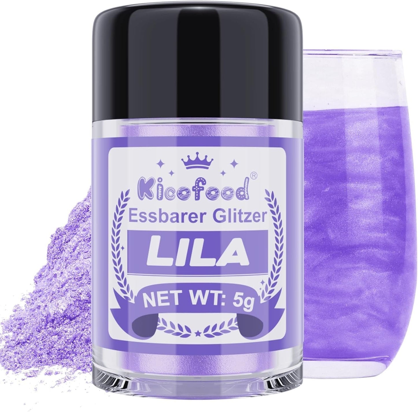 Kicofood, eetbare glitters, 5 gram, diverse kleuren Glitter Naty Shop Lila Paars