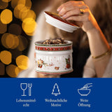 Villeroy & Boch - Winter Bakery Delight Kleine opbergdoos, keramische kerstkoekjesdoos, kerstdoos, koekjesdoos, koekjesdoos, keramische doos met deksel, snoepopslag, premium porseleinen voedselopbergdozen Naty Shop