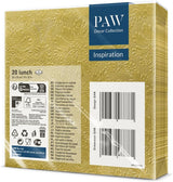 PAW - 3-laags servetten (33 x 33 cm) I 20 stuks I Perfect voor verjaardagen, feesten, bruiloften, communies en feestdagen I Gekleurde papieren servetten - speciale gelegenheden, ornamenten I Inspiration Classic (goud)