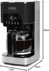 CASO Coffee Taste and Style espressomachine met permanent filter, 1,5 l, optimale zettemperatuur 92-96 °C, antidruppelsysteem, geoptimaliseerde zetkop, roestvrij staal, 12 kopjes