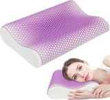 HOMCOM Memory Foam Kussen Neksteunkussen met afneembare hoes 2 Hoogte Ergonomisch 2S Responsief nekkussen voor verschillende slaapposities 60x40cm Crème Wit
