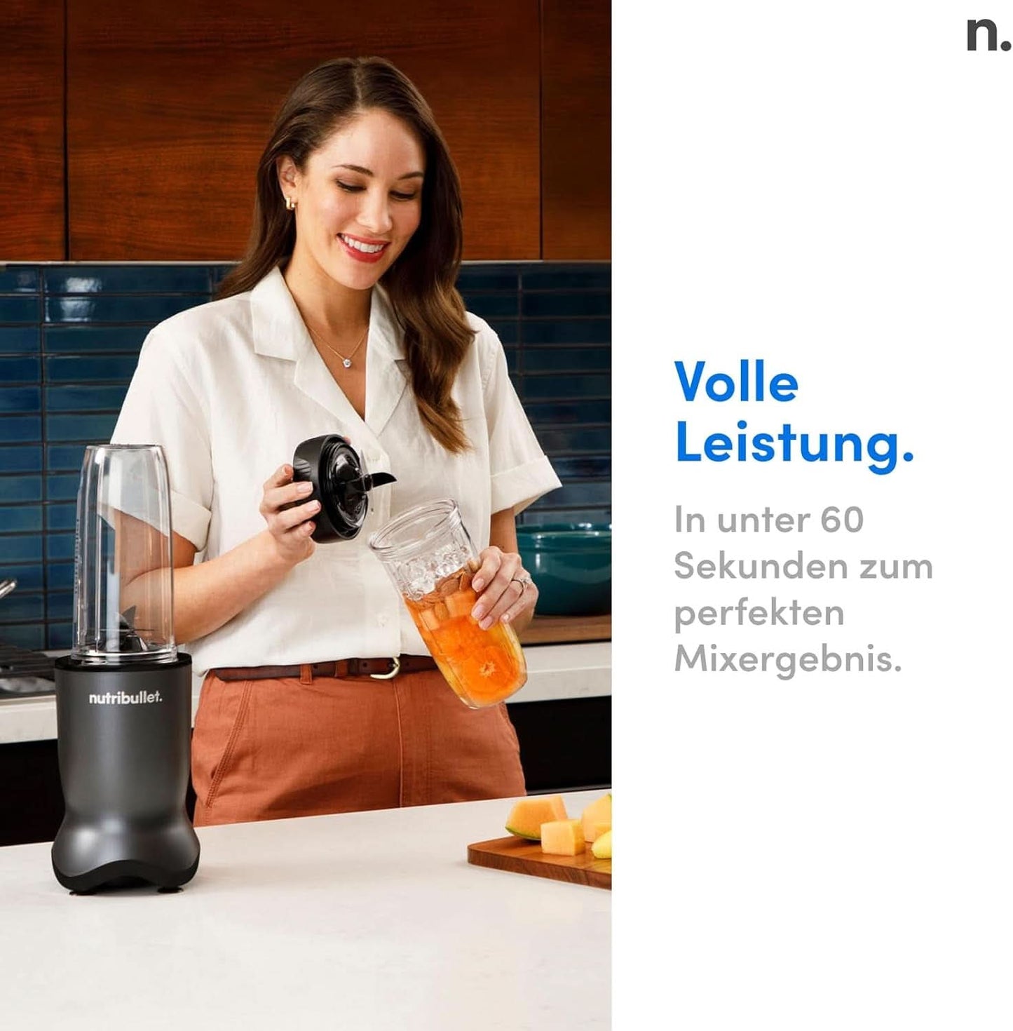 Nutribullet Personal Blender, Der Leistungsstärkste Mixer Für Eine Portion, 1000 Watt en Leiser Motor, 900 Ml Becher Aus Tritan Renew, Leuchtende Touch Bedienknöpfe, Dunkel Grau Bucatarie Naty Shop