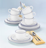 Seltmann Weiden 18-delig Koffieservies | Compact-serie, Blue Edge | De set bestaat uit 6 ontbijtborden, 6 koffiekopjes en 6 schoteltjes, blauw