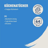 By Amazon Keukenrol, 3-laags, 16 rollen (4 rollen, 4 stuks), 64 vellen per rol, FSC-gecertificeerd
