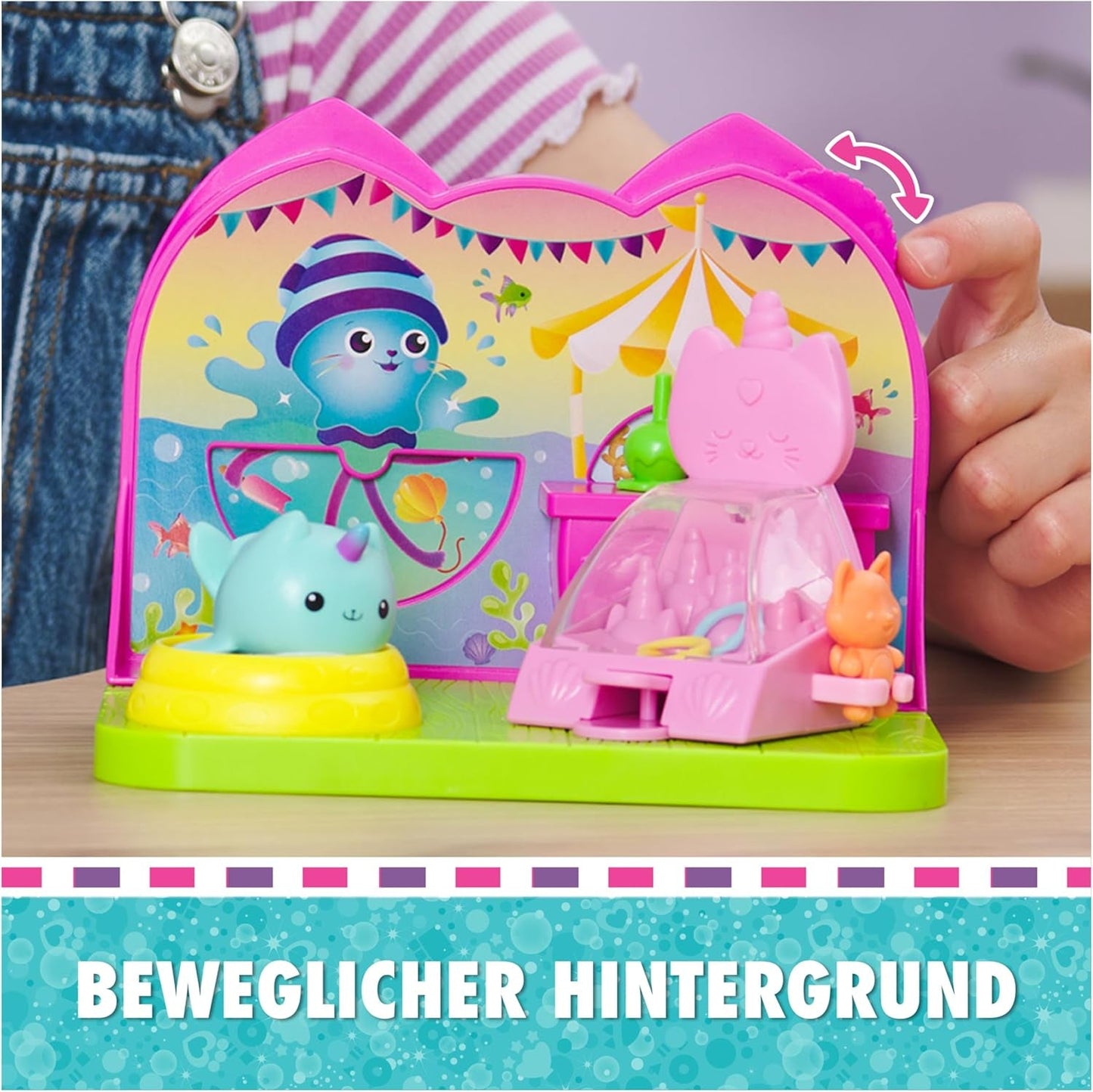 DREAMWORKS GABBY'S POPPENHUIS - Deluxe kamerspeelset, Kitty Narwhale feestkamer, themameubels en accessoires, vanaf 3 jaar