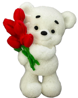 Eetbare suikerdecoratie, Teddybeer met tulpen Decoraties van Naty Shop Sugar Paste