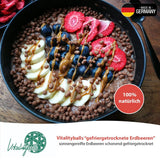 '- 150 g 100% natuurlijke en pure gevriesdroogde aardbeien - Gesneden gedroogde aardbeien - Gevriesdroogd gedroogd fruit zonder toegevoegde suiker - Ongezoete aardbeienchips Gedroogde producten Naty Shop