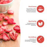 '- 150 g 100% natuurlijke en pure gevriesdroogde aardbeien - Gesneden gedroogde aardbeien - Gevriesdroogd gedroogd fruit zonder toegevoegde suiker - Ongezoete aardbeienchips Gedroogde producten Naty Shop