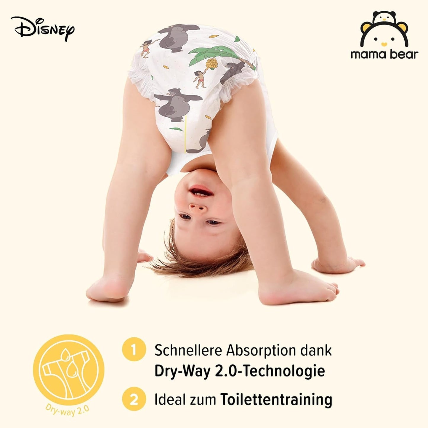 Amazon-merk: Mama Bear Disney maat 6 (15+ kg) - maandverpakking, wit, 120 stuks (2 verpakkingen van 60)