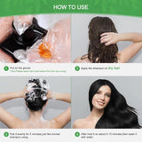 Instant Zwart Haar Shampoo, Natuurlijke Haarverf Shampoo, 100% Grijsdekking - Gemakkelijk en Snel, Semi Permanente Kleur voor Zwart Haar, Haarverf Shampoo voor Mannen en Vrouwen Haarverf Naty Shop