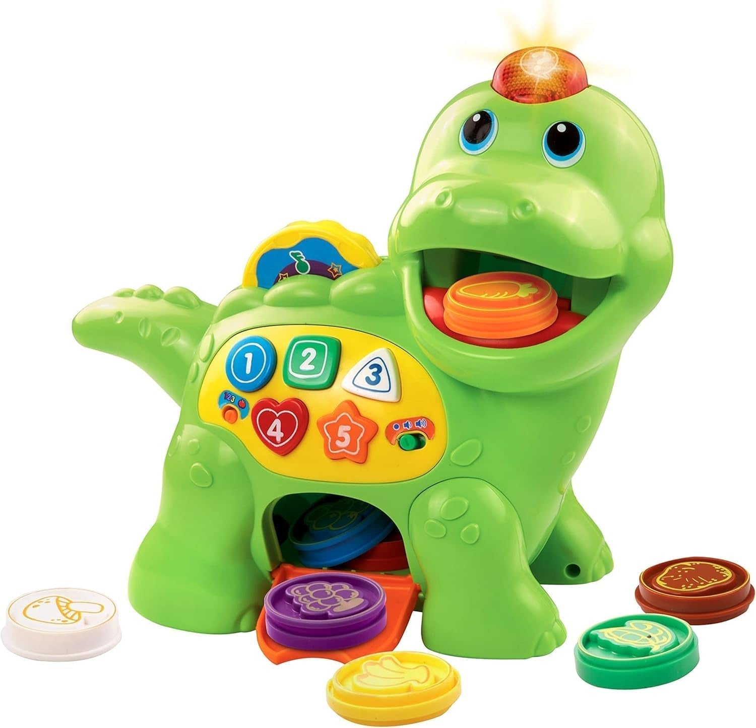 Vtech Baby Feed Me Dino - Voeden en leren Pratende dinosaurus met liedjes, knoppen en vraagspel - Voor 12-36 maanden Babyspeelgoed Naty Shop Single