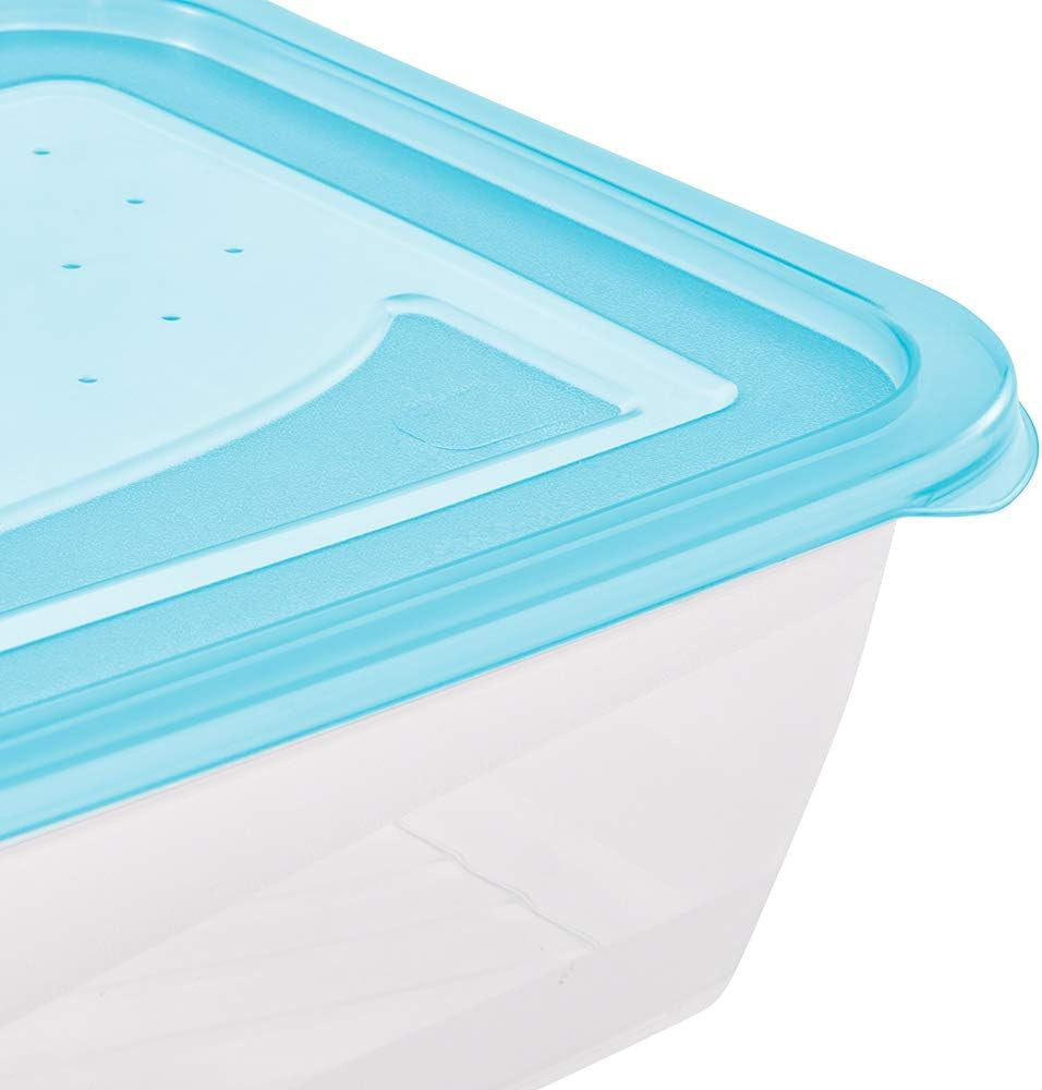 Kekeeper set van 3 voedselbewaarpotten, 3 x 1,25 l, 20,5 x 15,5 x 6,5 cm, Fredo Fresh, transparant blauw Voedselbewaardozen Naty Shop