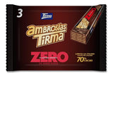Wafels met pure chocolade Tirma 70% cacao | Geen toegevoegde suiker | Geschikt voor keto-diëten | Koolhydraatarm | Voor diabetici Chocoladewafels Multi Pack | 3 stuks | 64,5 gram