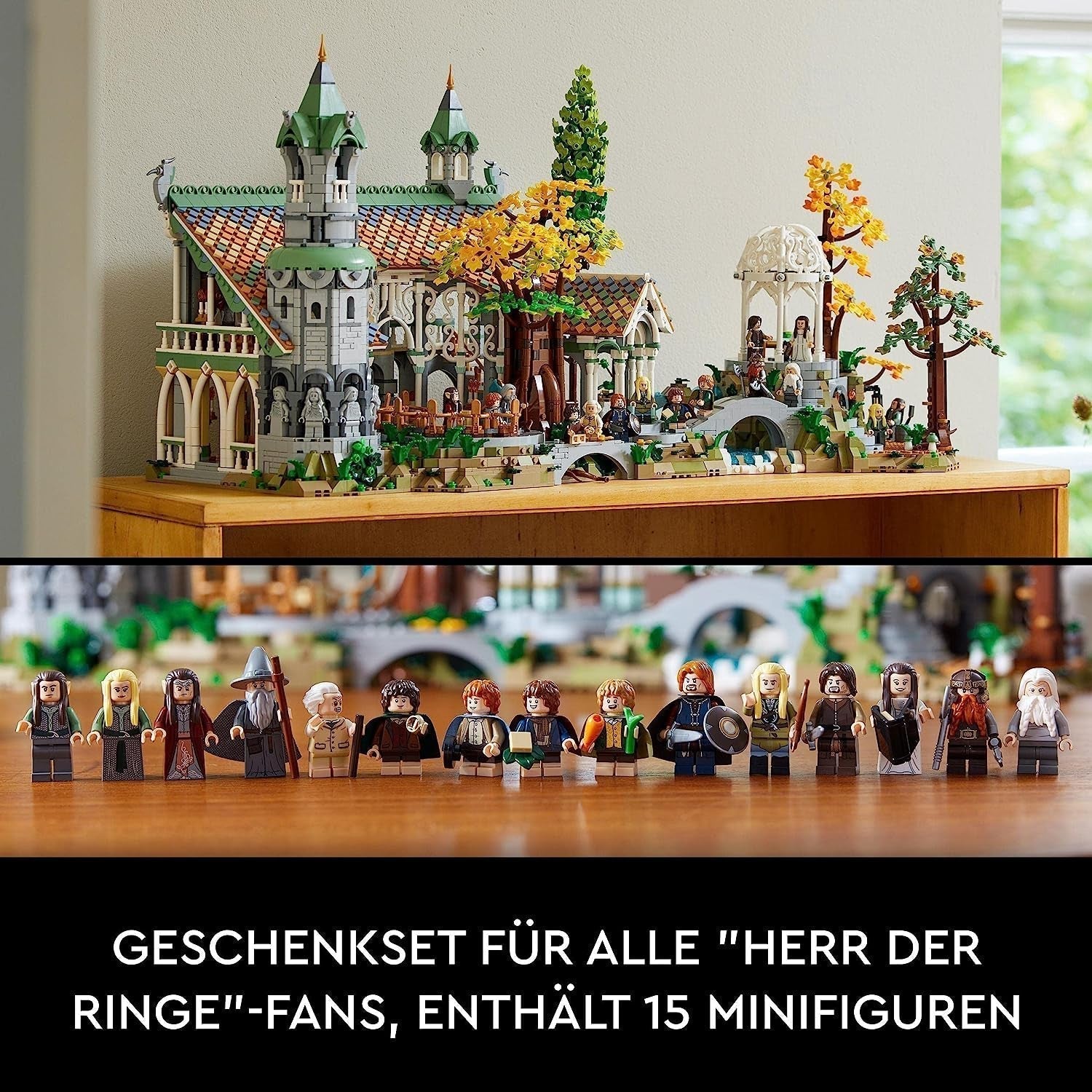 LEGO Icons The Lord Of The Rings: Rivendell - Verzamel- en displayset voor volwassenen met 15 unieke minifiguren waaronder Gandalf, Legolas, Aragorn en Frodo, exclusief op Amazon - 10316 Bouwsets Besuche in LEGO-Store