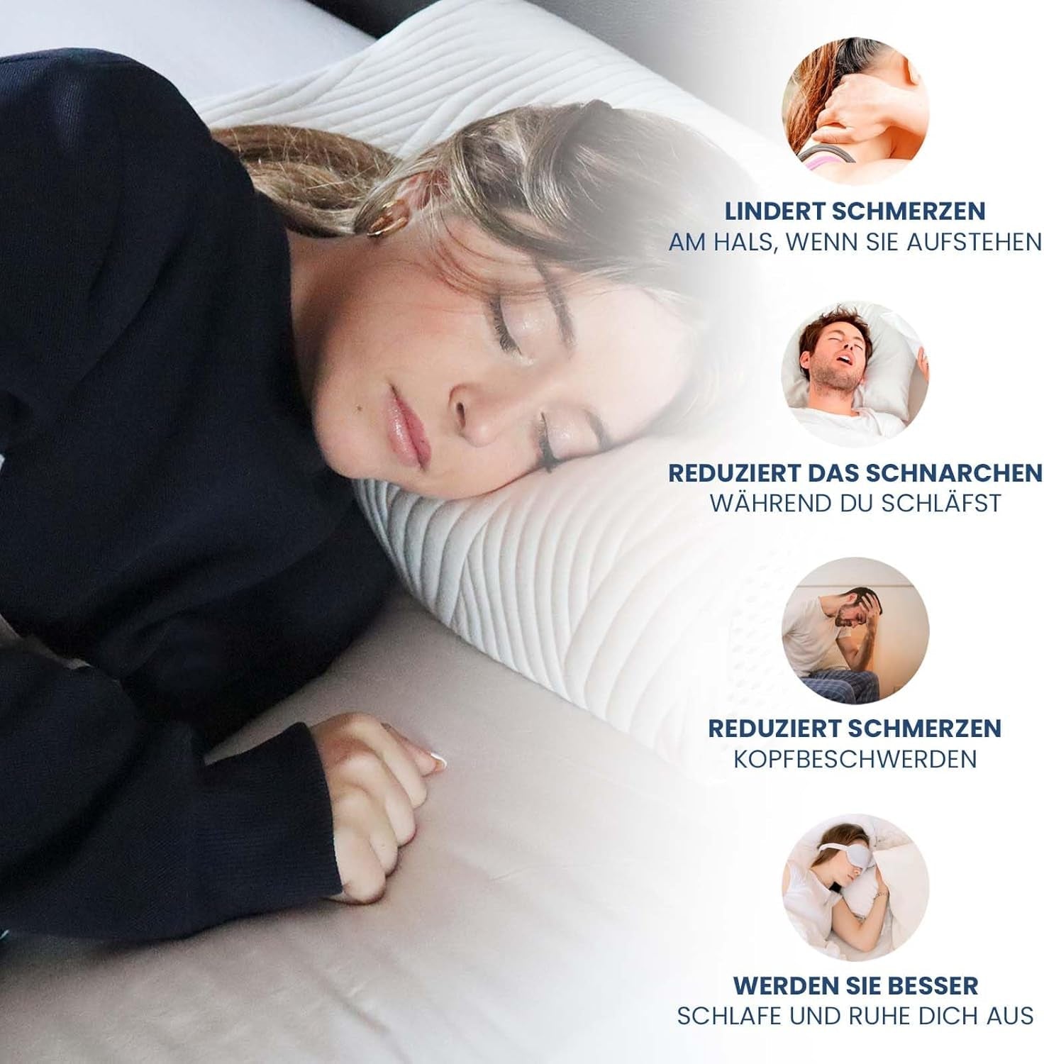 Valentia Medisch Neksteunkussen van traagschuim Orthopedisch nekpijnkussen Nekkussen van traagschuim Ultrazachte wasbare hoes Cervicale orthopedische kussens Naty Shop