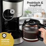 Koffie-espressomachine met Clatronic®-filter | voor 12-14 kopjes | Koffie-espressomachine met filter | Roestvrij stalen behuizing | Anti-druppel | Espresso | Koffie-espressomachine met filter | 800W | KA 3808