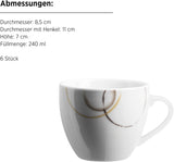 MÄSER Nela gecombineerde serviesset, 30-delige serie, vierkant servies voor 6 personen, wit/bruin