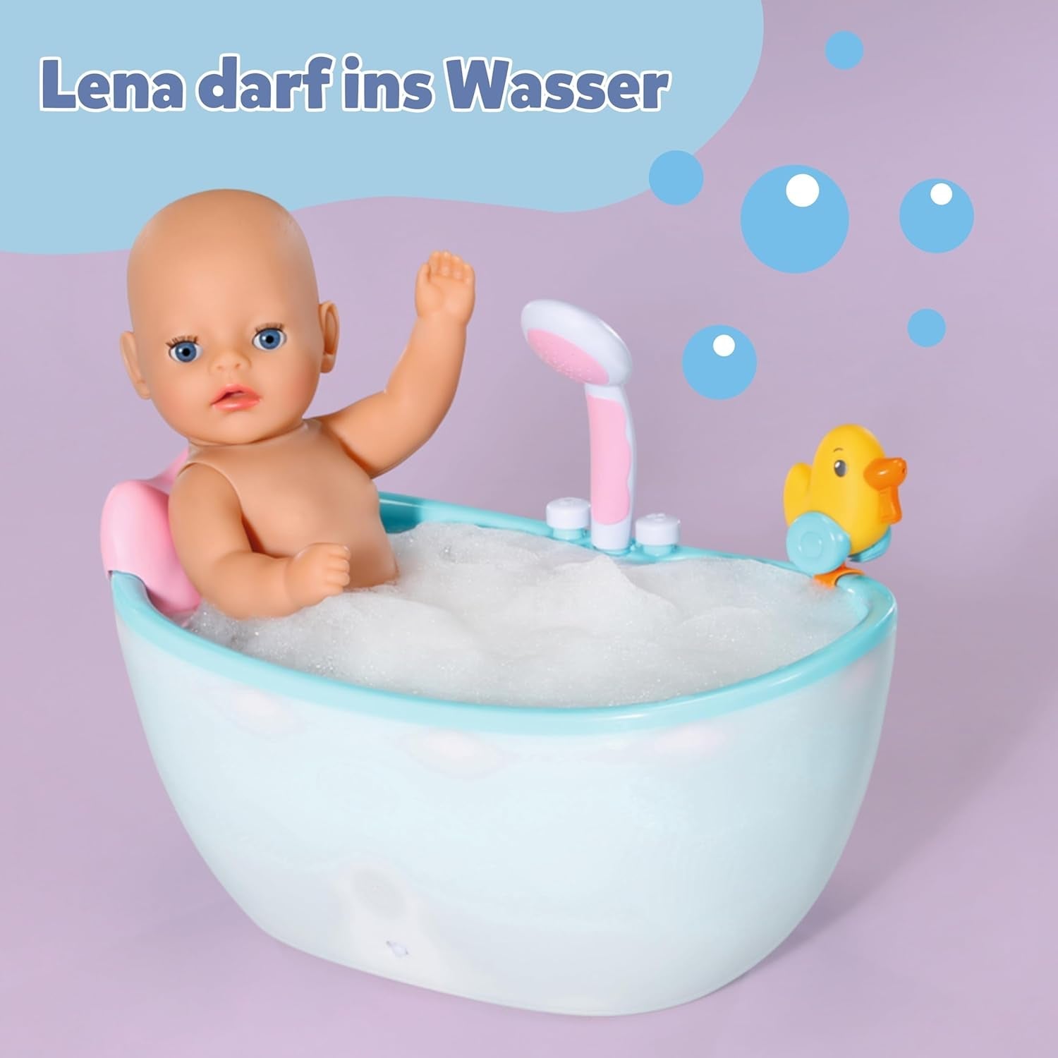 BABY Born Lena (Meisje) - babypop 36 cm - 7 functies, inclusief accessoires en matras - Werkt geheel zonder batterijen - Geschikt voor kleine kinderen vanaf 1 jaar