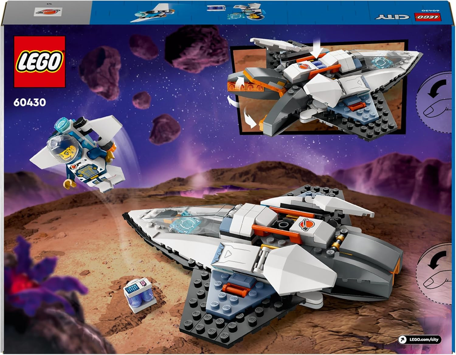 LEGO City Ruimteschip, space shuttle ruimtespeelgoed voor kinderen om te bouwen, jongens en meisjes vanaf 6 jaar, set met astronaut figuur 60430 Bouwsets Besuche den LEGO-Store