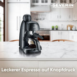 SEVERIN KA 5978 espressomachine (inclusief serveerschaal en maatlepel, maximaal 4 kopjes) zwart, Standaard