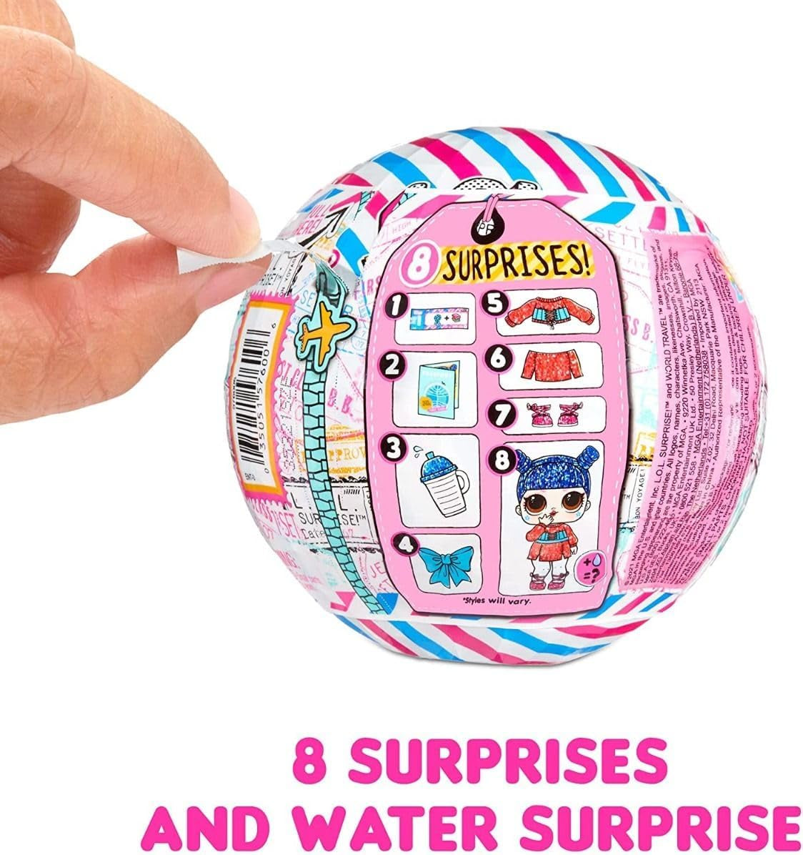 LOL Verrassing! World Travel Tots - Modepop met 8 verrassingen - Geheime boodschap, mode, accessoires en meer - Verzamelbaar, willekeurig assortiment - Cadeau voor kinderen vanaf 4 jaar