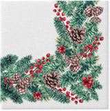 PAW - Airlaid servetten (40 x 40 cm) I 50 stuks I Perfect voor Kerstmis, winter en feestdagen I Kerstavond tafeldecoraties I Airlaid stofachtige servetten Wintertakken I Wintertakken