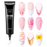 Makartt 3D Nail Art Gel - Strasslijmgel 15G voor nagelsleutelhangers, multifunctionele nagelsculptuurgel voor doe-het-zelf nagelontwerp, nagelsculptuur nagelmodellering thuis (transparant)