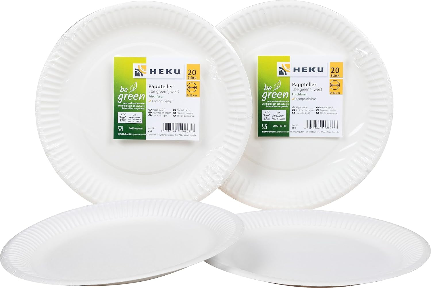 HEKU 191-dlg. USA Party Set I Papieren Borden Ø23Cm, Rode Bekers, 3-laags Servetten 33X33Cm, Decoratieprikker, Wimpelketting 10M I Ideaal voor themafeesten en nationale feestdagen