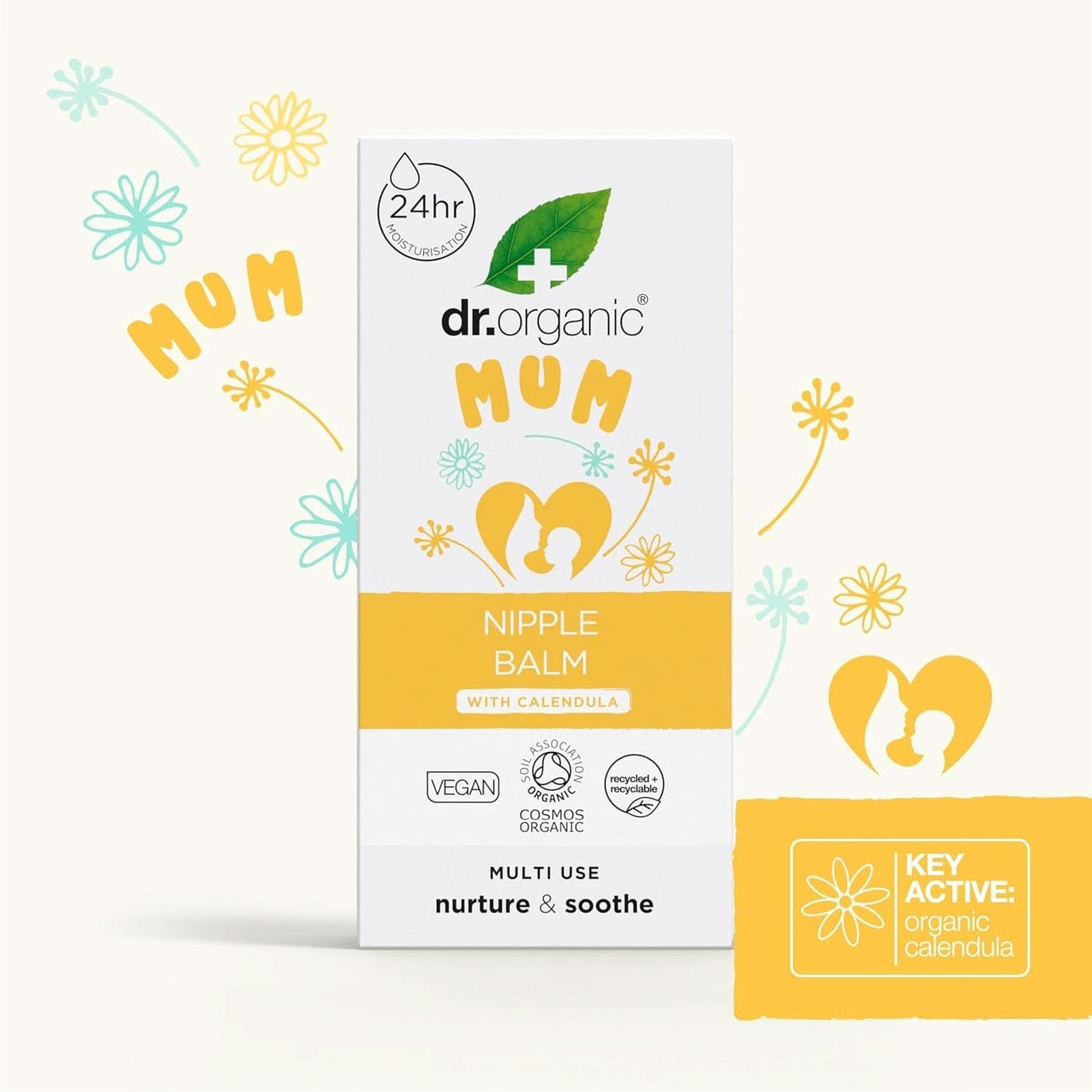 Dr Organic Tepelbalsem met Calendula, Lanoline, Natuurlijk reliëf, Voor wonden en gebarsten tepels, 30 ml Accessoires Voeding en borstvoeding Bebe Naty Shop