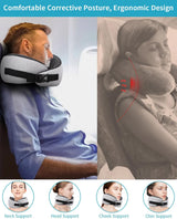 Vliegtuig nekkussen, traagschuim reiskussen, nekkussen voor volwassenen, verstelbaar wasbaar vliegtuigkussen, ergonomisch reiskussen (grijs) Cervicale orthopedische kussens Naty Shop