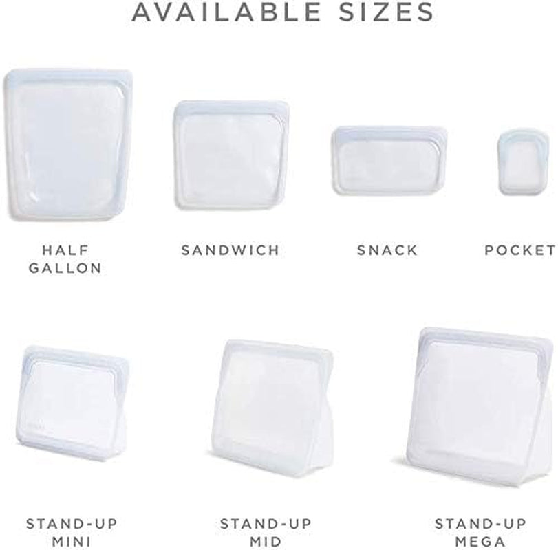 Stasher Bag Herbruikbare premium siliconen voedselzak Sandwichzak Doorzichtig Duurzaam Oven Vaatwasmachine Vriezerbestendig Milieuvriendelijke lunchtas Lekvrij 828 ml voedselbewaardozen Naty Shop